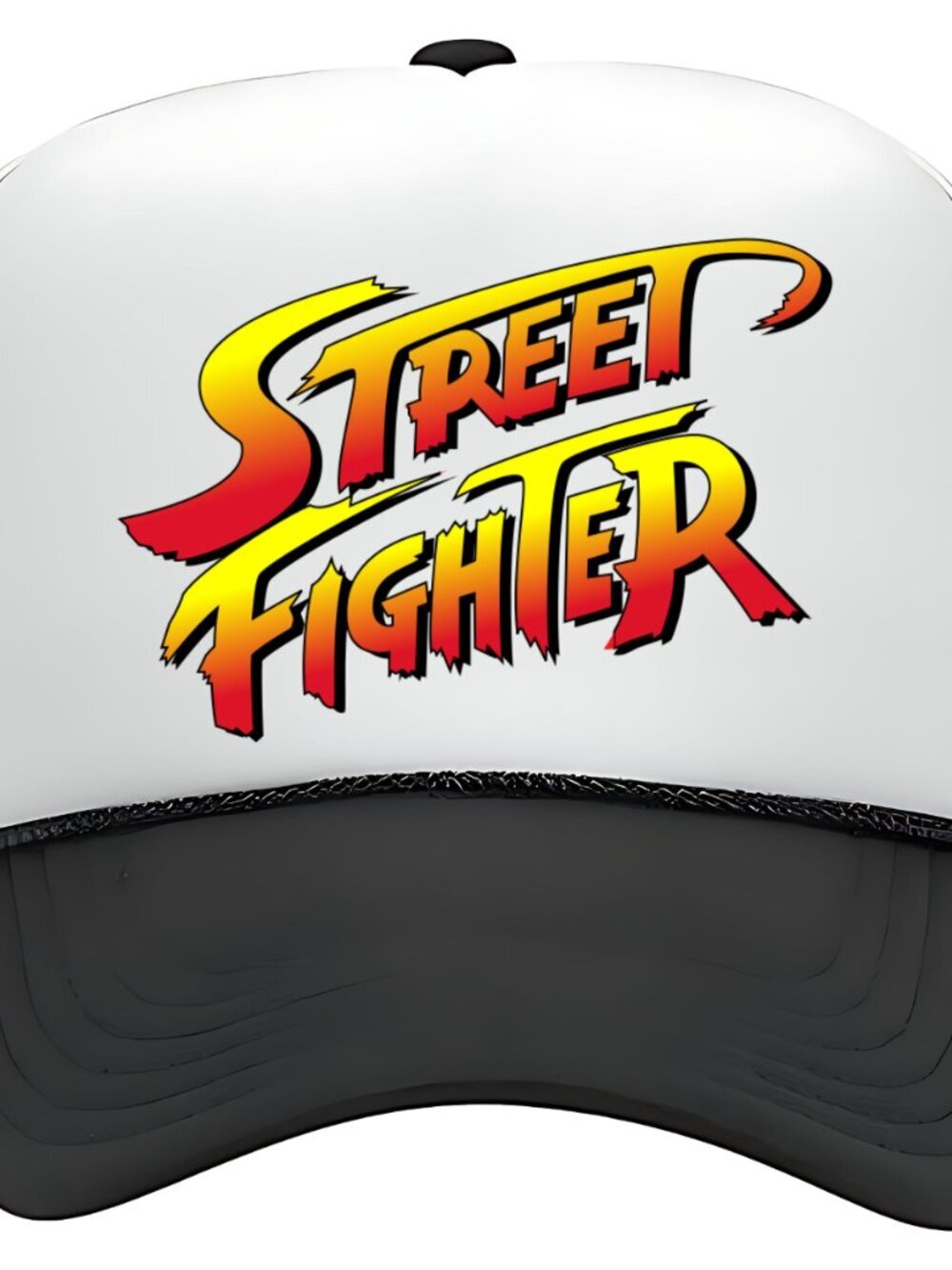 Street Fighter Logo Foam Trucker Curved Bill Mesh Snapback Hat